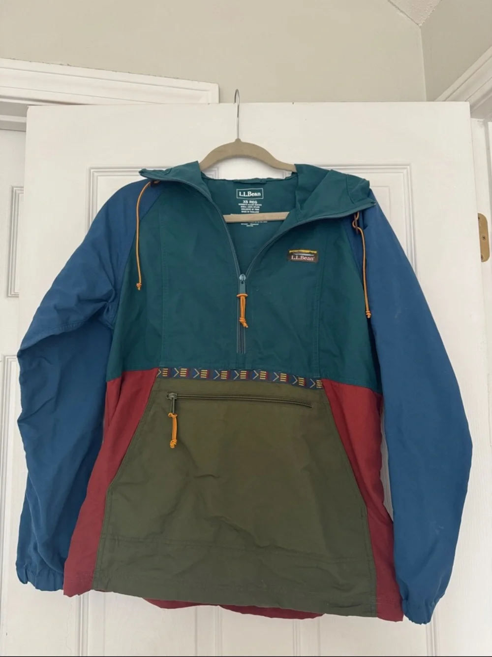 L.L. Bean Colorblock Pullover Anorak - Teal, Blue, Olive, Burgundy - Picture 1 of 1